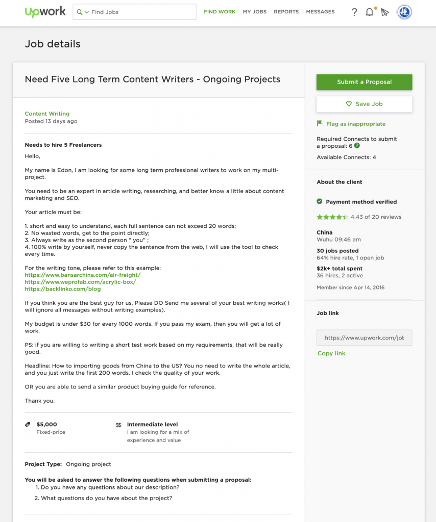 lz-writer 超哥,你是怎么在Upwork通过客户找到他的?