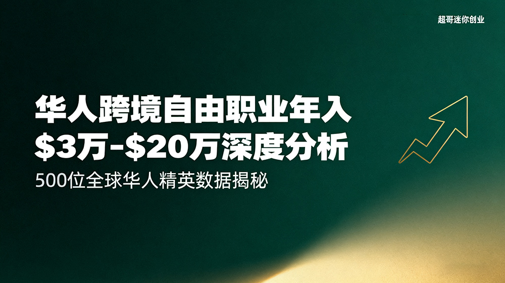 华人跨境自由职业年入$3万-$20万深度分析:500位精英数据揭秘,5大高收入领域与7个跨境法则