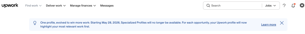 Upwork 2026 巨变:Specialized Profiles 宣告终结,AI 动态匹配时代如何重构你的 TRS 系统?